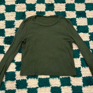 Reformation Jackie Knit Top, Green, Size M